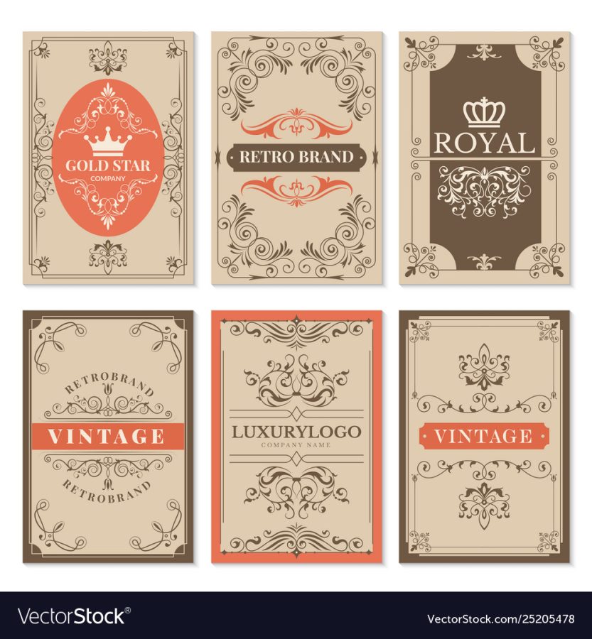 Vintage+cards.+Floral+filigree+classic+victorian+ornaments+and+frames+for+labels+vector+design+template+with+text.+Illustration+of+victorian+style+for+invitation+or+menu