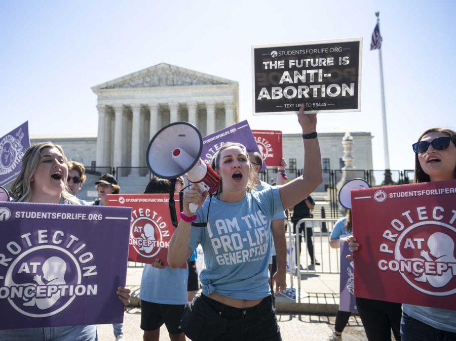 WASHINGTON%2C+DC+-+JUNE+6%3A+Anti-abortion+activists+rally+in+front+of+the+U.S.+Supreme+Court+on+June+6%2C+2022+in+Washington%2C+DC.%C2%A0+According+to+media+reports%2C+Supreme+Court+officials+are+escalating+their+search+for+the+source+of+the+leaked+draft+opinion+that+would+overturn+Roe+v.+Wade.+The+justices+have+33+remaining+cases+to+be+decided+by+the+end+of+June+or+the+first+week+in+July.+The+issues+include+abortion%2C+guns%2C+religion+and+climate+change.+%28Photo+by+Drew+Angerer%2FGetty+Images%29.